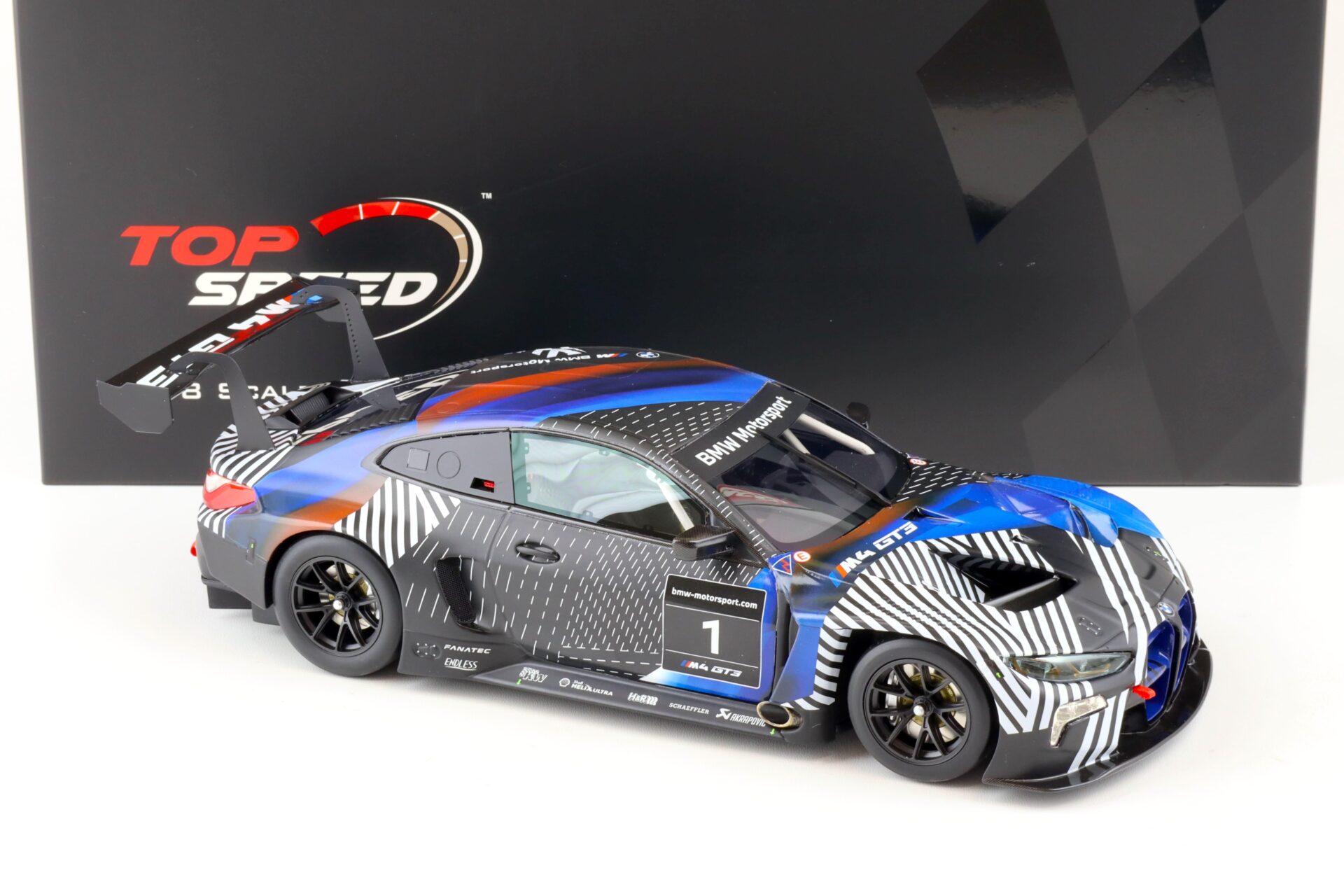 1:18 Top Speed BMW M4 GT3 Test Car Version 1 blue/ black TS0370