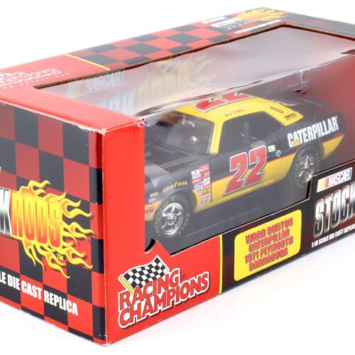 1:18 ERTL Ward Burton Caterpillar 1971 Plymouth Barracuda Stock Rods #22 black/ yellow