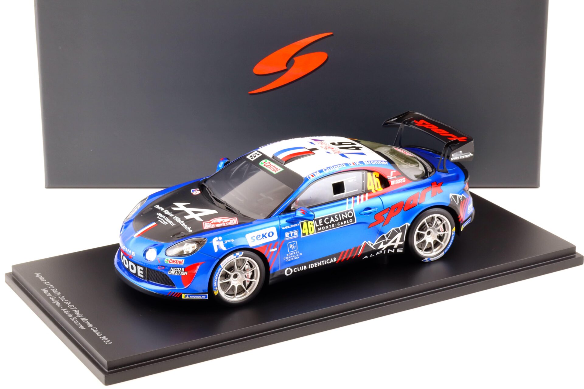 ID 89354 orig.jpg 1:18 Spark Alpine A110 Rally Monte Carlo 2022 #46 Guigou/Bronner