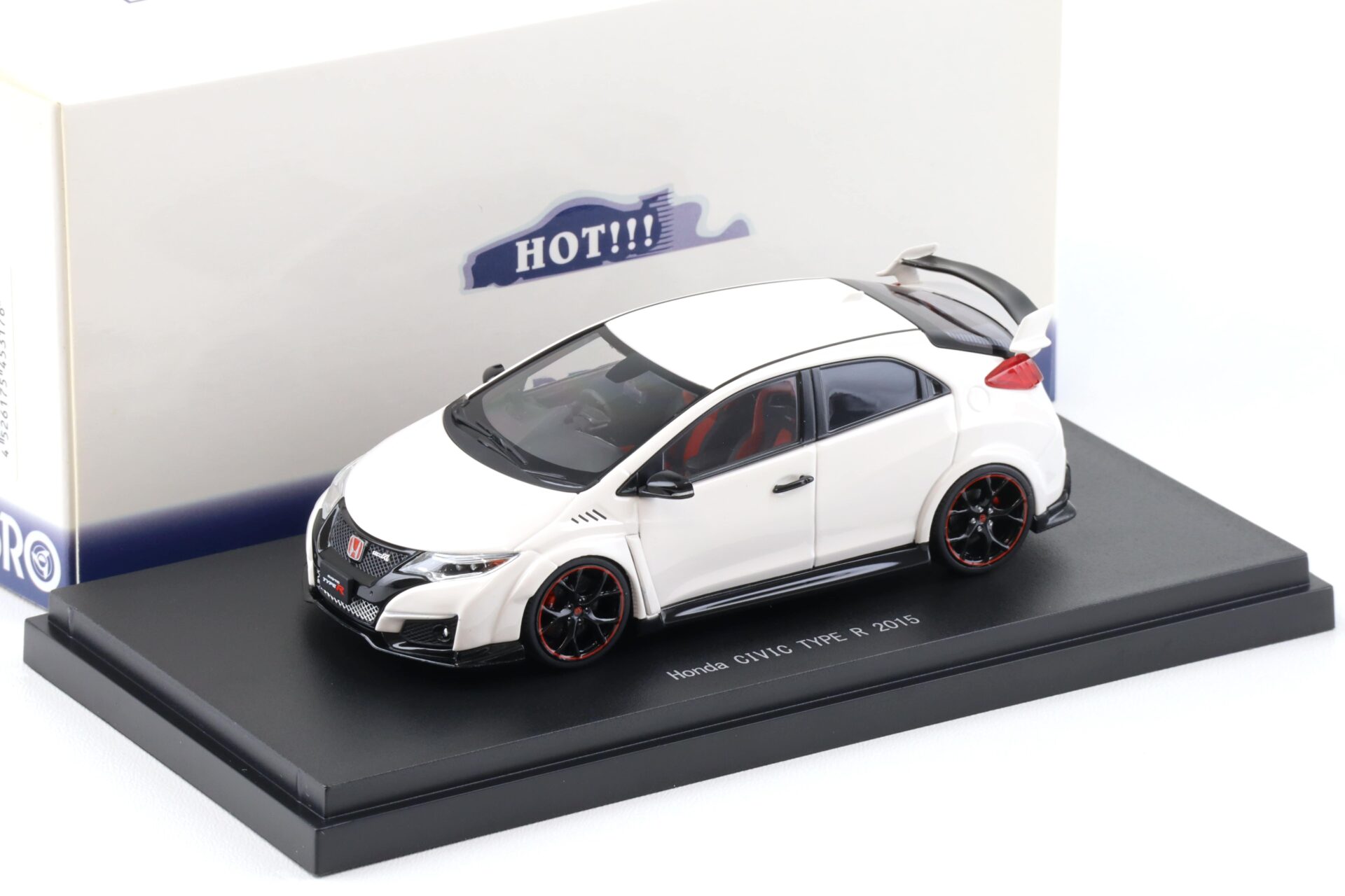 1:43 Ebbro Honda Civic Type R 2015 Japanese License Plate Championship white