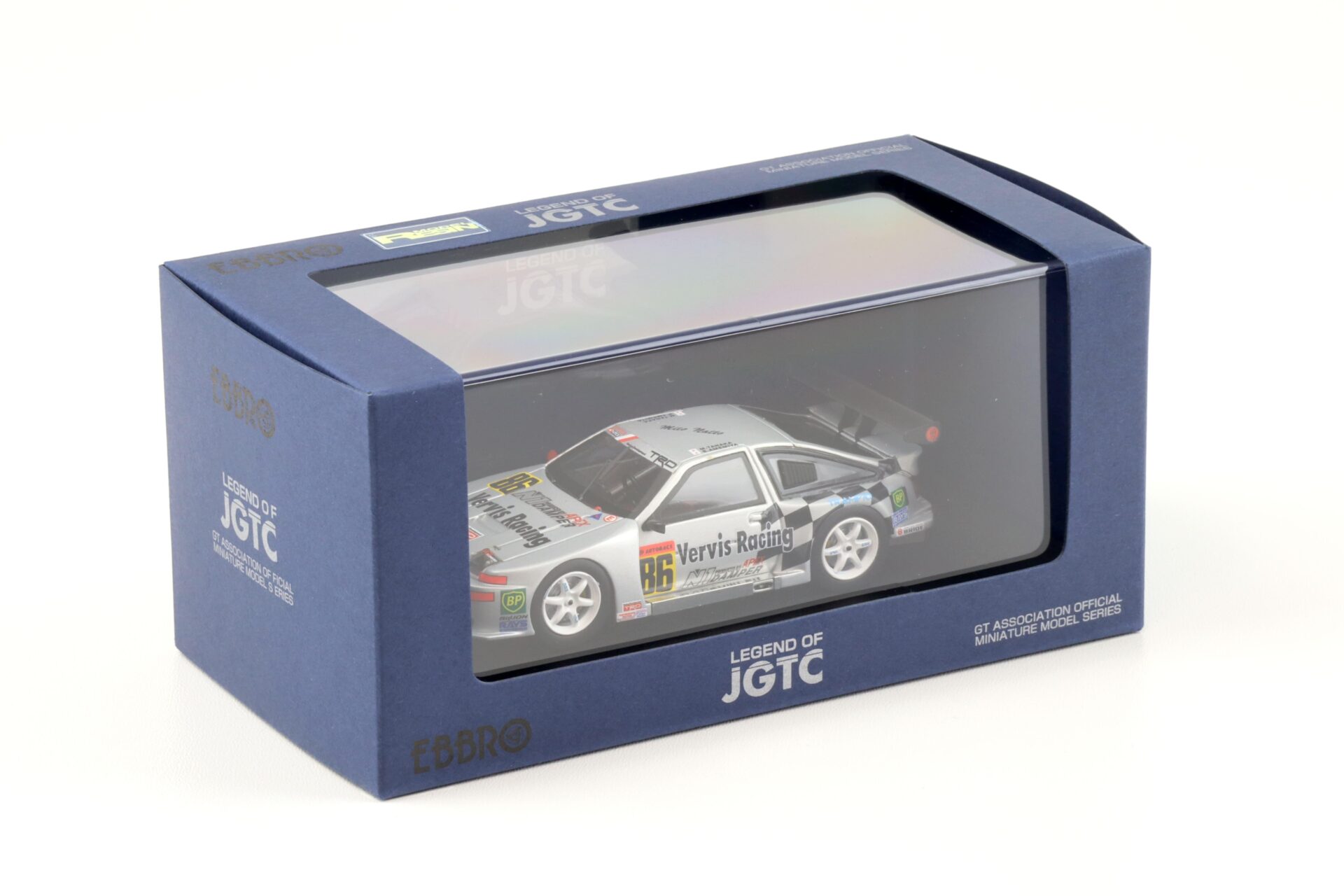1:43 Ebbro Toyota Trueno BP Apex Kraft Trueno 1999 JGTC #86 silver