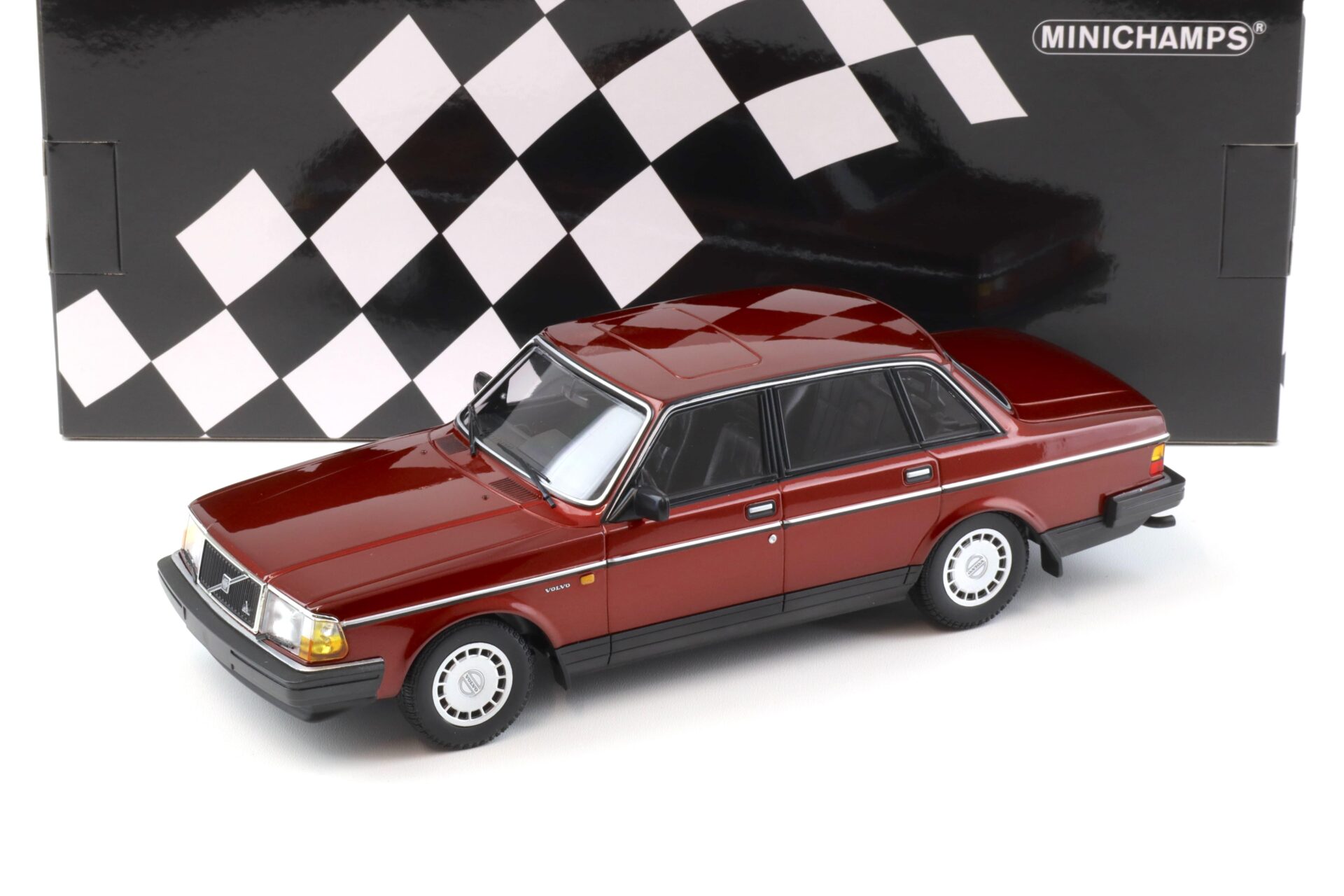 1:18 Minichamps Volvo 240 GL Limousine 1986 dark red metallic