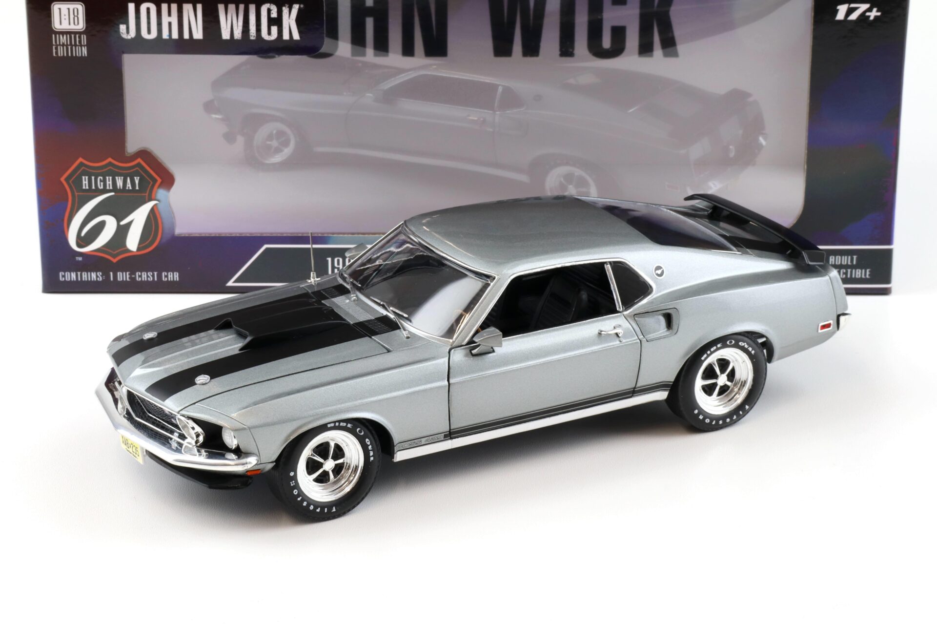ID 94648 orig.jpg 1:18 Highway61 Ford Mustang Boss 429 JOHN WICK grey/ black 1969