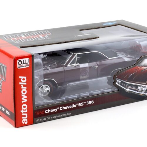 1:18 Auto World 1966 Chevrolet Chevelle SS 396 maroon/ black roof