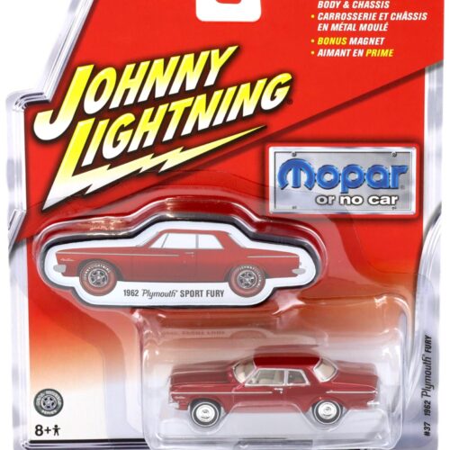 1:64 Johnny Lightning #37 MOPAR 1962 Plymouth Sport Fury red metallic