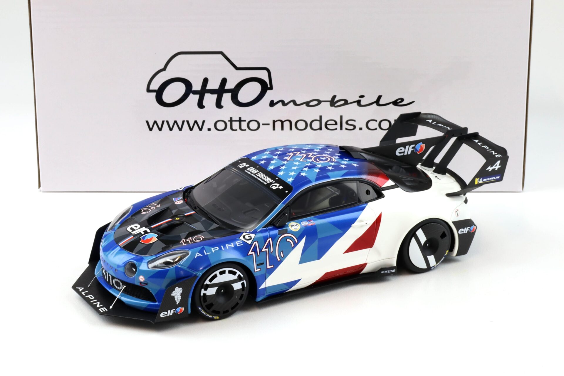 1:18 OTTO mobile OT1095 Alpine A110 GT4 Evo Pikes Peak white/ blue R. Astier 2023