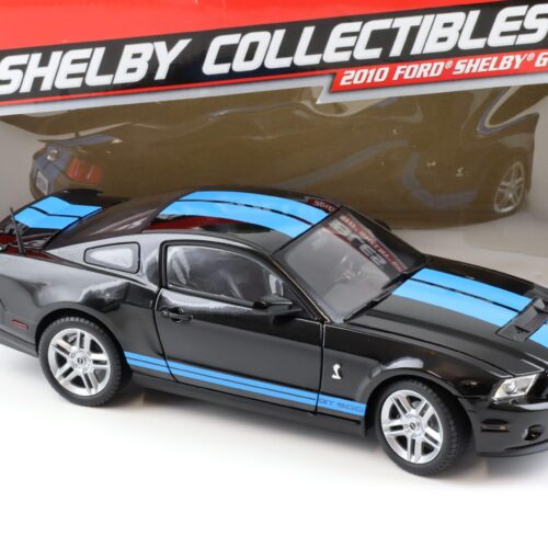 1:18 Shelby Collectibles 2010 Ford Shelby GT500 Coupe black with blue stripes