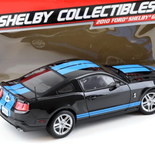 1:18 Shelby Collectibles 2010 Ford Shelby GT500 Coupe black with blue stripes