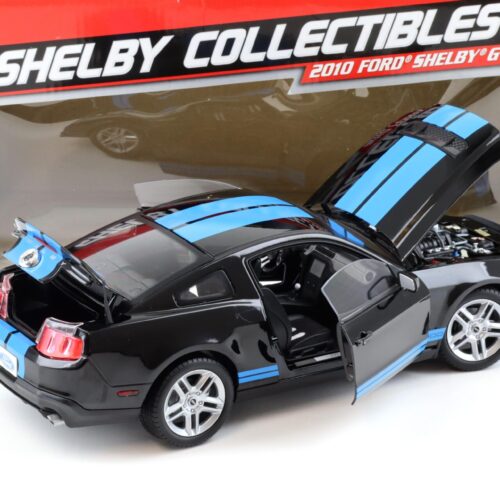 1:18 Shelby Collectibles 2010 Ford Shelby GT500 Coupe black with blue stripes