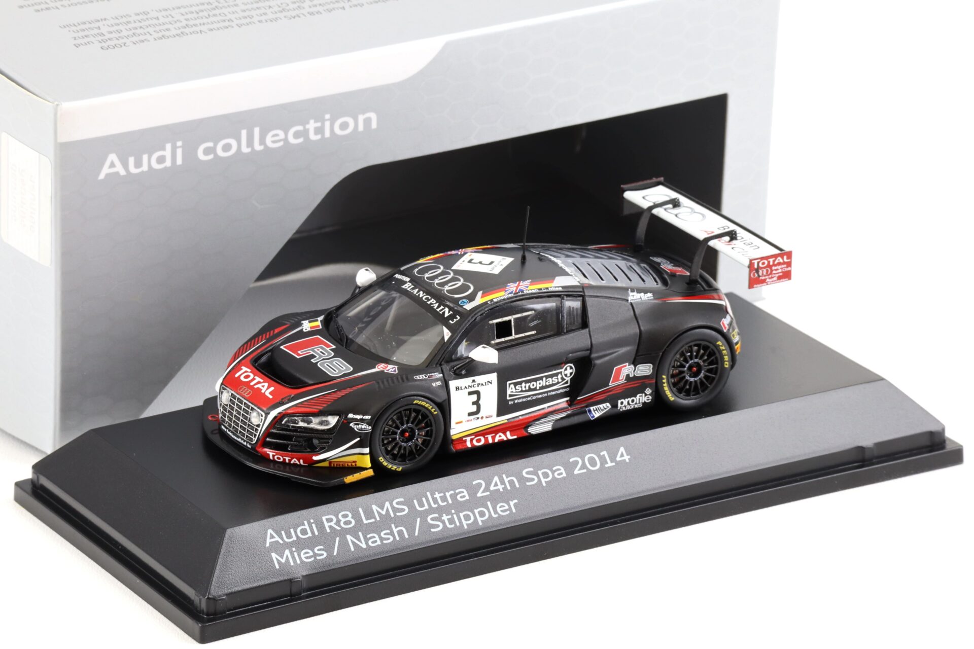1:43 Spark Audi R8 LMS Ultra 24h SPA 2014 #3 Mies/Nash/Stippler DEALER VERSION