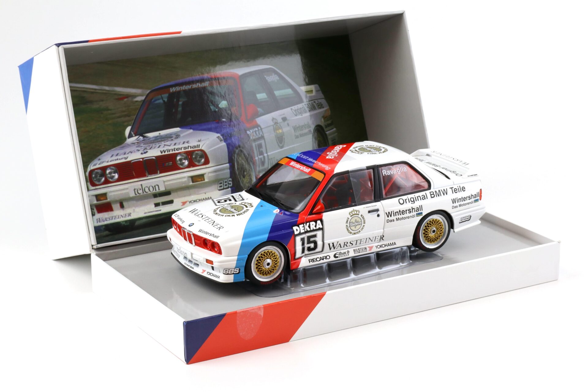 1:18 WERK83 BMW M3 E30 #15 DTM Champion 1989 Ravaglia Warsteiner Collectors box