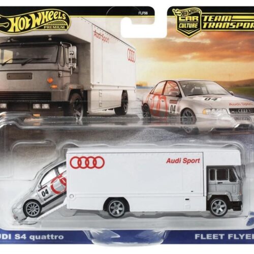 1:64 Hot Wheels Premium 2025 Team Transport JBM30 Audi S4 Quattro + Fleet Flyer