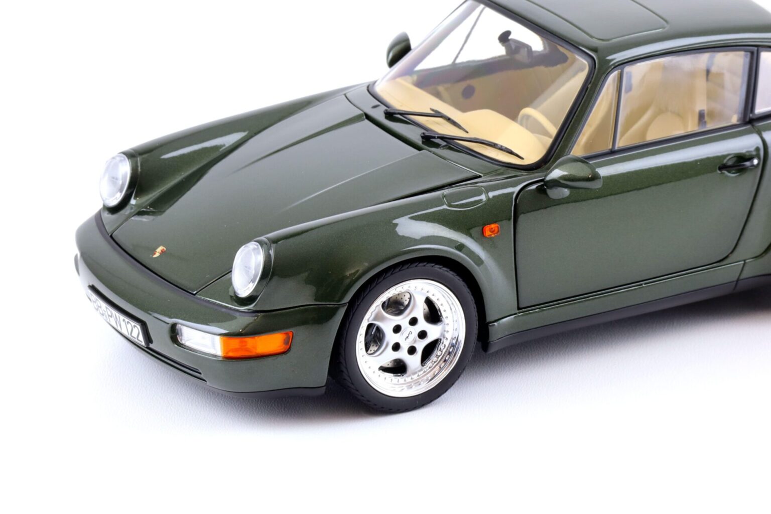 Modèle Réduit 1:18 Porsche 911 964 Turbo 1993 - Norev édition Limitée Chêne Vert Métallisé - Neuf En Boîte