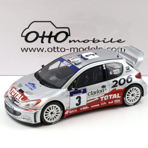 1:18 OTTO mobile OT1085 Peugeot 206 WRC #3 Tour de Corse 2002 Panizzi