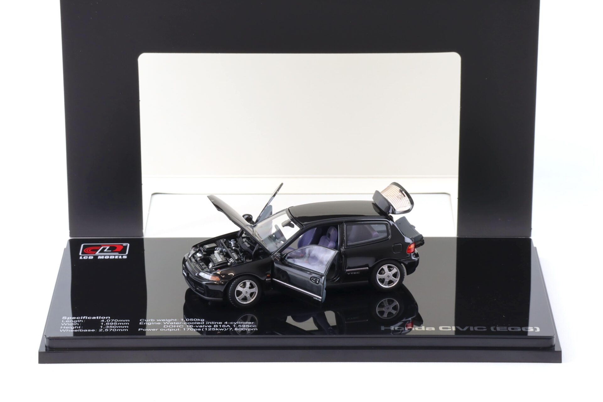 1:43 LCD Models Honda Civic SiR II (EG6) VTEC 1993 black LCD43010-BL