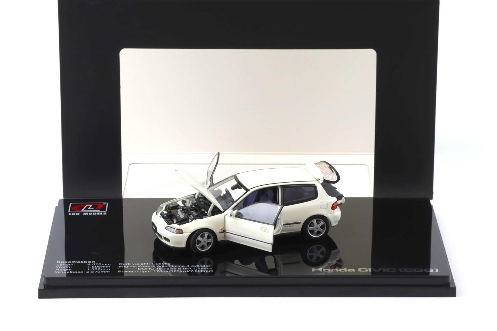 1:43 LCD Models Honda Civic SiR II (EG6) VTEC 1993 white LCD43010-WH