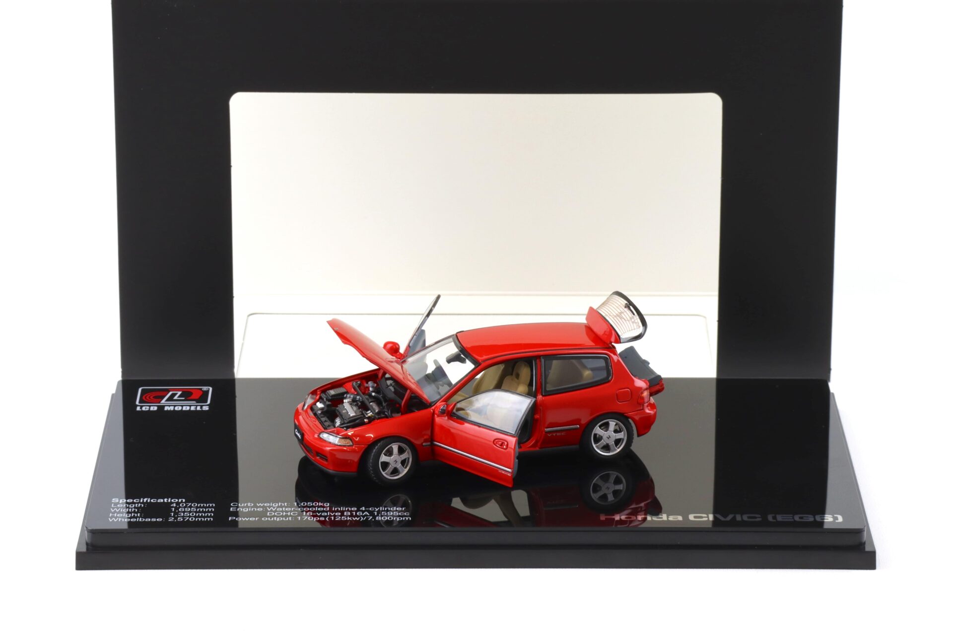 1:43 LCD Models Honda Civic SiR II (EG6) VTEC 1993 red LCD43010-RE