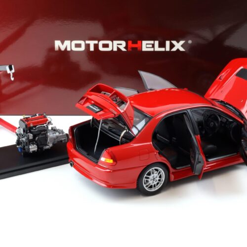 1:18 Motorhelix Mitsubishi Lancer EVO 4 IV Palma red 1999 with engine M84004