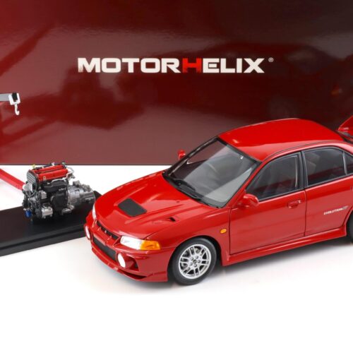 1:18 Motorhelix Mitsubishi Lancer EVO 4 IV Palma red 1999 with engine M84004