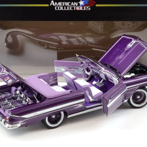 1:18 Sun Star 1961 Chevrolet Impala Lowrider open Convertible purple metallic