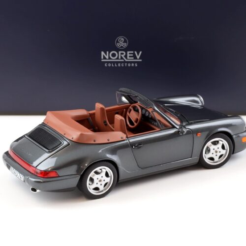 1:18 Norev Porsche 911 (964) Carrera 2 Cabriolet 1990 grey metallic/ brown