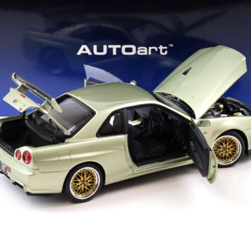 1:18 AUTOart Nissan Skyline GT-R (R34) V-SPEC II NUR BBS LM Wheel Millenium Jade 2001