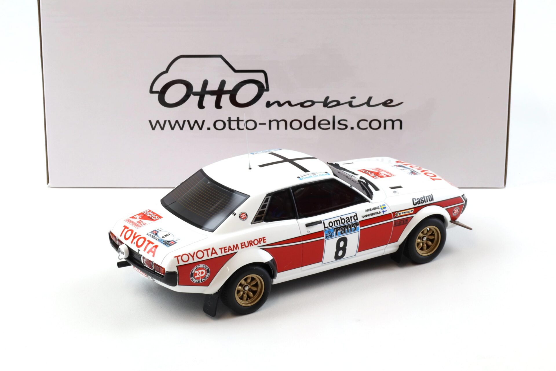 1:18 OTTO mobile OT1044 Toyota Celica RA21 Lombard RAC Rally 1977 white #8