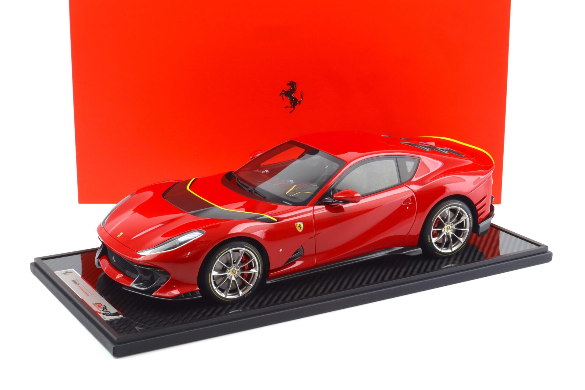 1:12 BBR Ferrari 812 Competizione Rosso Corsa 322 red/ yellow details - Limited 100 pcs.