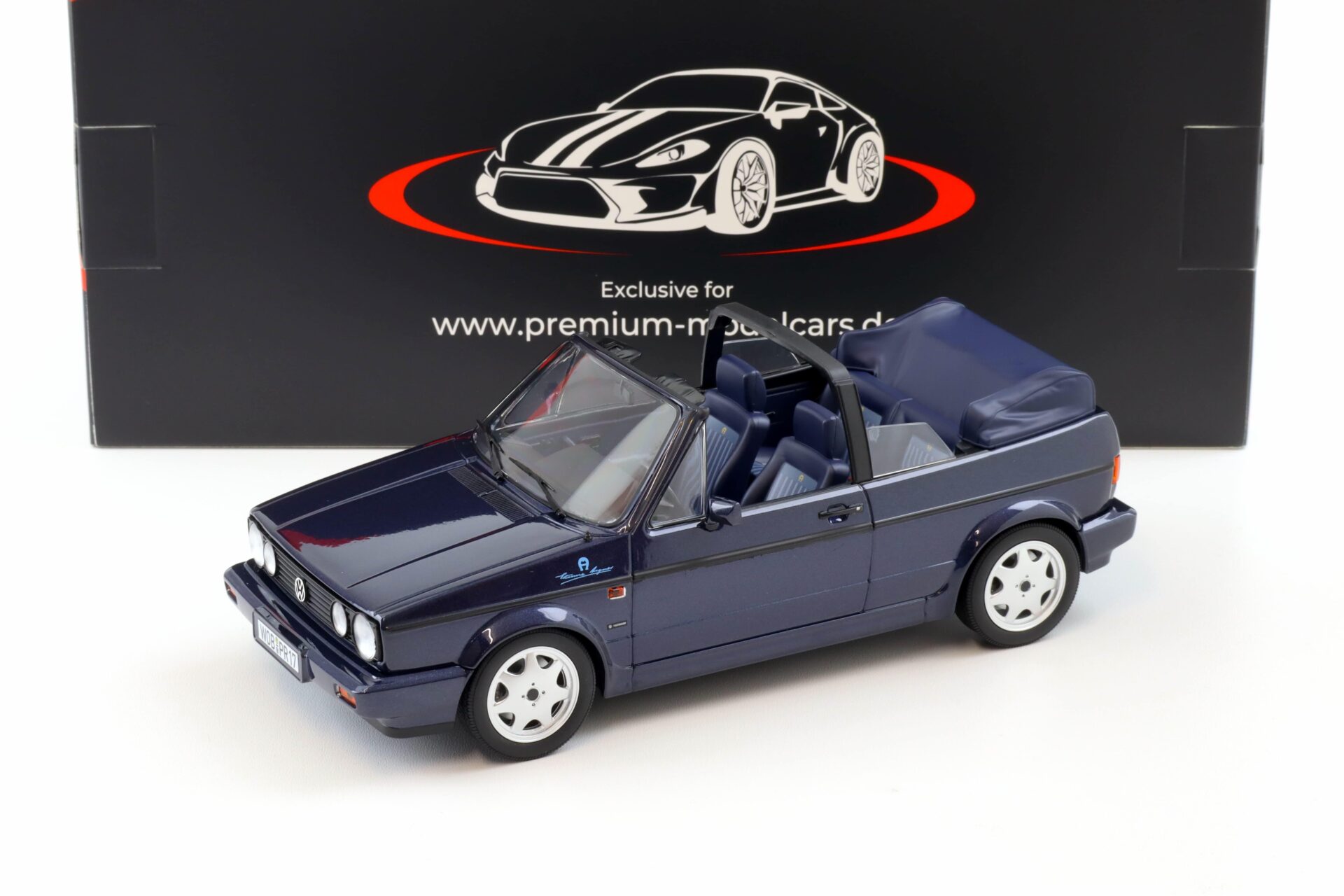 1:18 Norev VW Golf 1 Cabriolet Etienne Aigner 1990 Midnight blue metallic - Limited 750 pcs.
