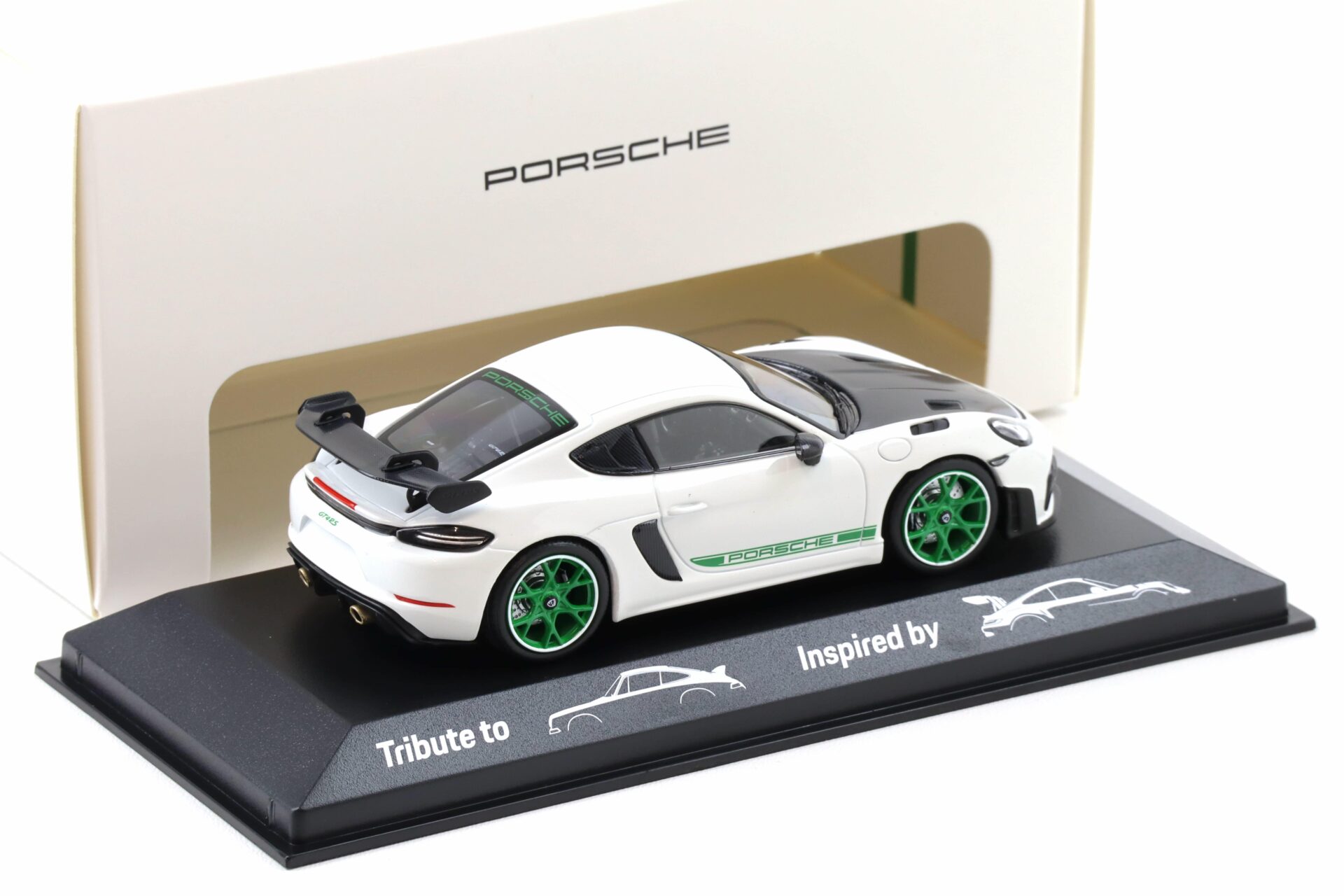 1:43 Minichamps Porsche 718 Cayman GT4 RS Tribute 982 white/ green WAP DEALER