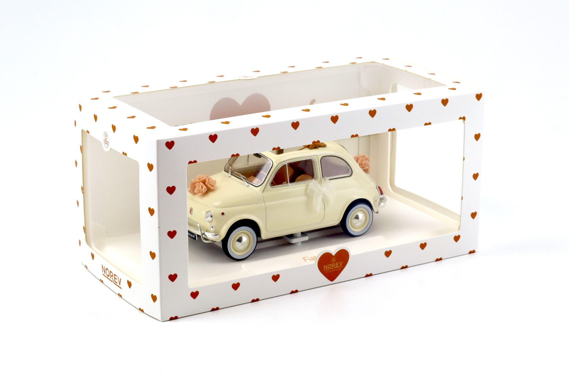 1:18 Norev Fiat 500 L 1968 Ivory Wedding Gift – Premium-Modelcars