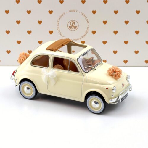 1:18 Norev Fiat 500 L 1968 Ivory Wedding Gift