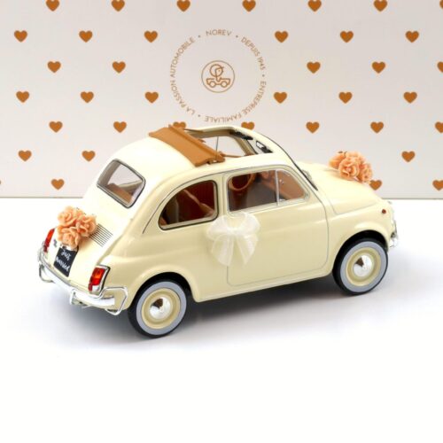 1:18 Norev Fiat 500 L 1968 Ivory Wedding Gift
