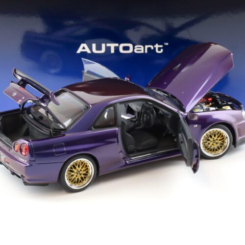 1:18 AUTOart Nissan Skyline GT-R (R34) V-Spec II BBS LM Wheels Midnight purple III