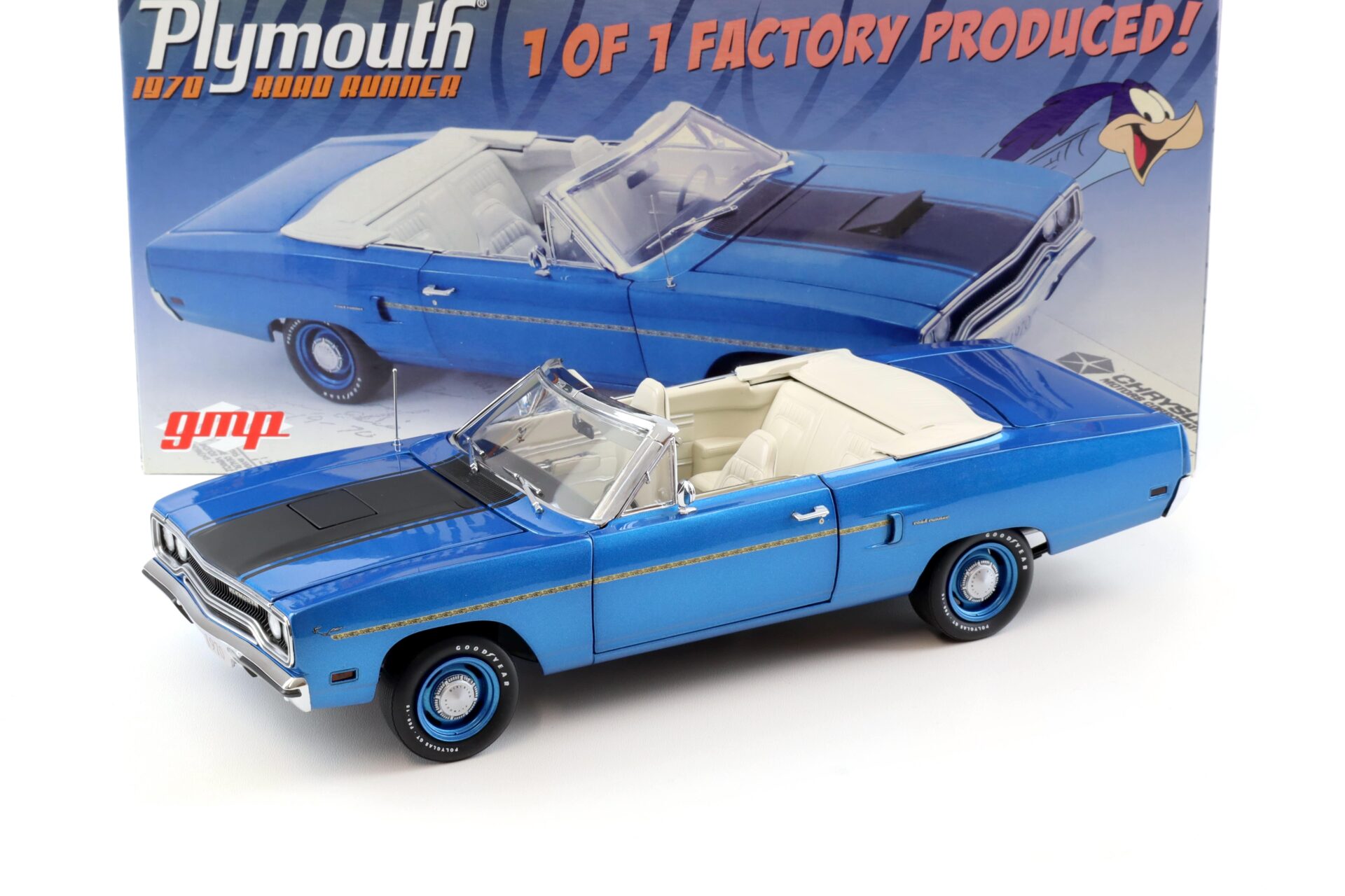 1:18 GMP 1970 Plymouth Road Runner Convertible 1 of 1 Factory Produced blue