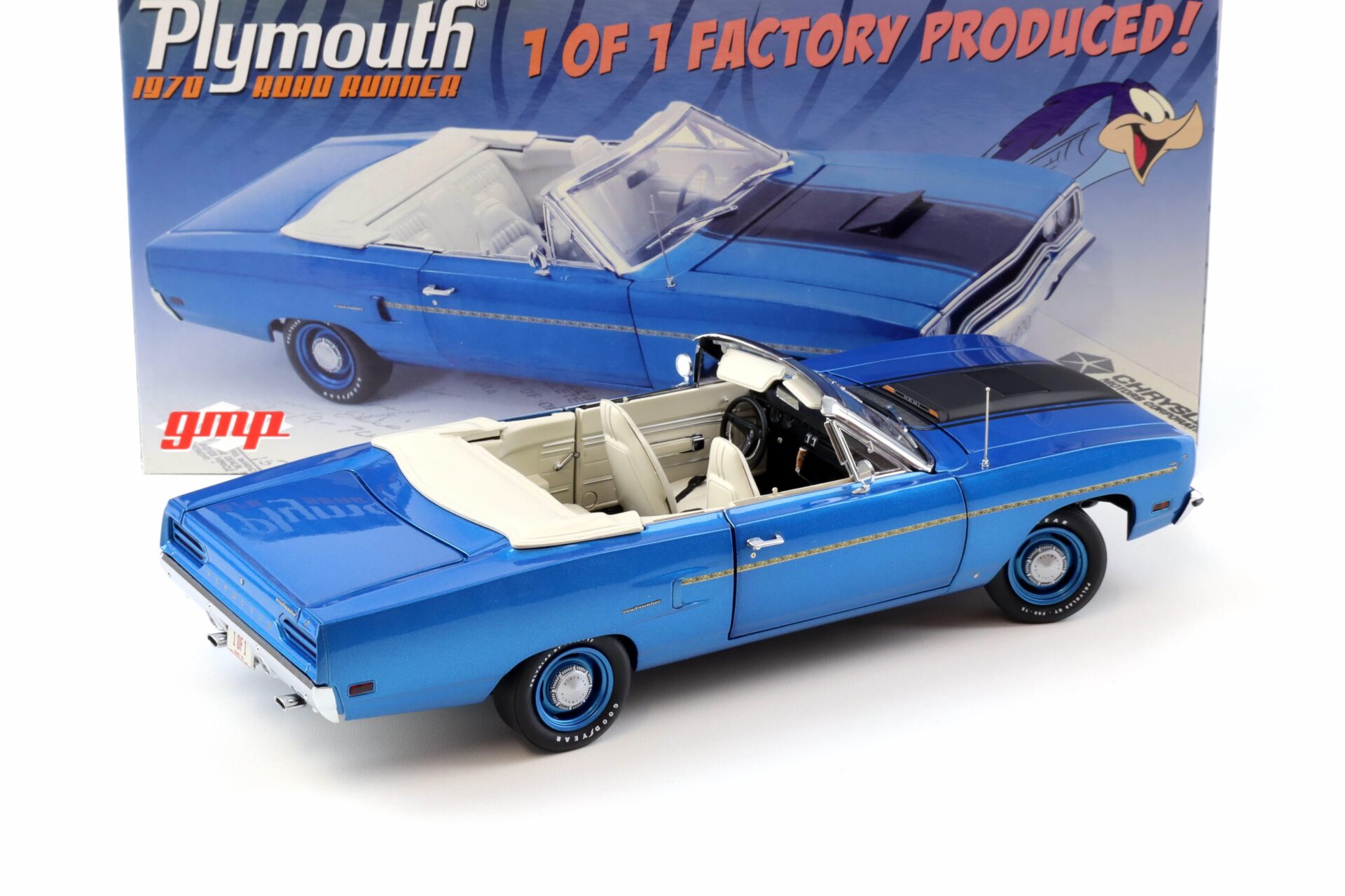 1:18 GMP 1970 Plymouth Road Runner Convertible 1 of 1 Factory Produced blue