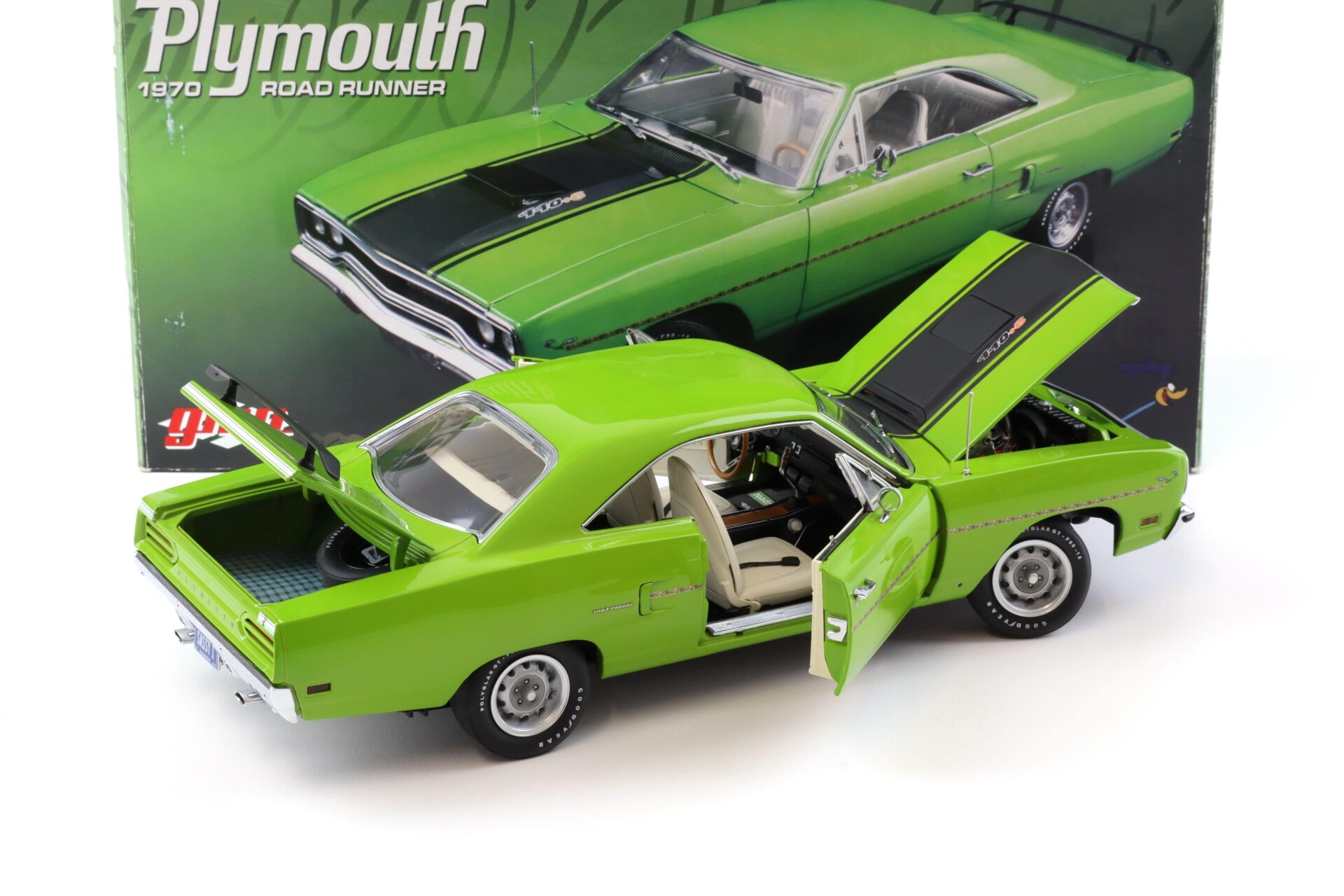 1:18 GMP 1970 Plymouth Road Runner 440.6 Lime green/ black