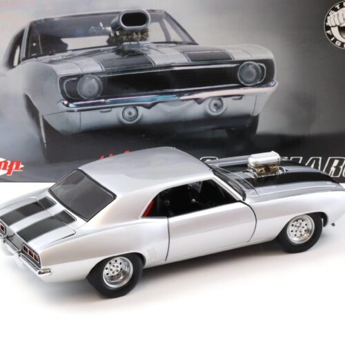 1:18 GMP 1969 Chevrolet Camaro Drag Camaro Street Fighter silver/ black stripes