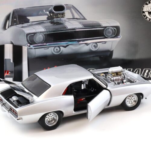 1:18 GMP 1969 Chevrolet Camaro Drag Camaro Street Fighter silver/ black stripes