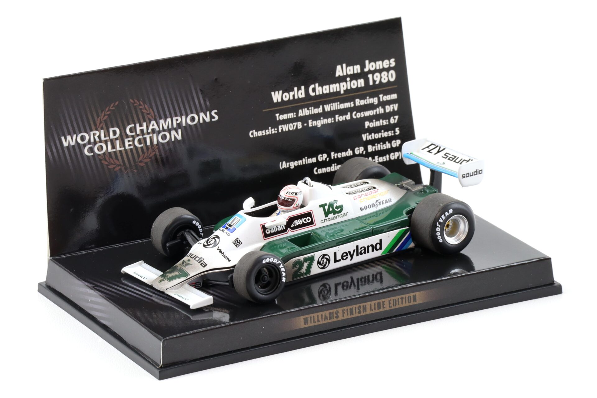 1:43 Minichamps F1 Williams Ford FW 07B Alan Jones World Champion 1980 Dirty Version