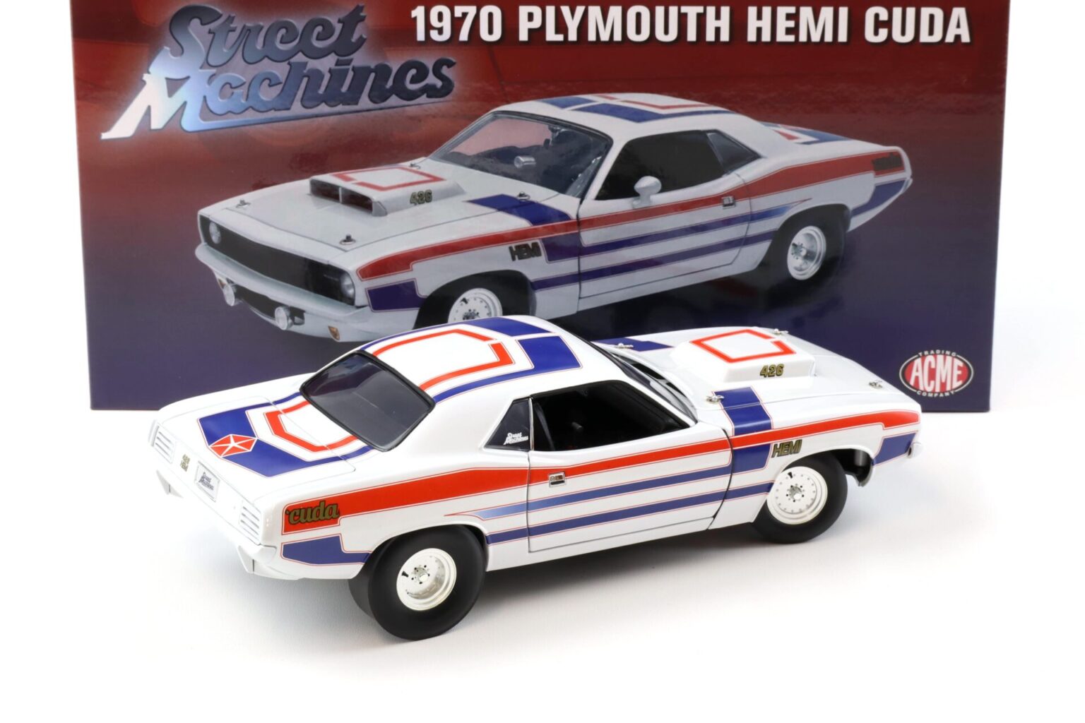 1970 Plymouth Hemi Cuda Street Machine in 1:18 scale by Acme Diecast Austra