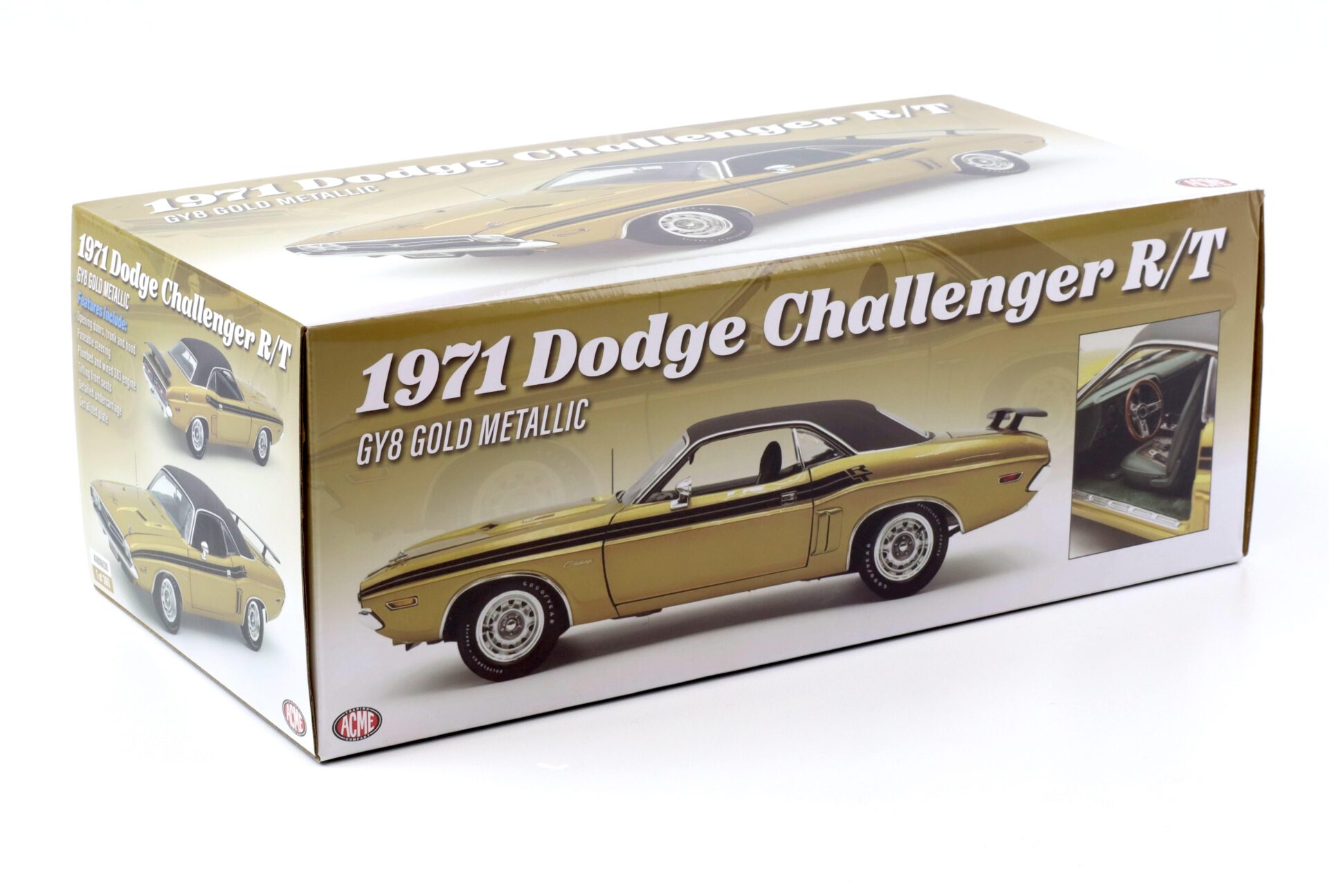 1:18 ACME 1971 Dodge Challenger R/T Coupe GY8 gold metallic/ black roof