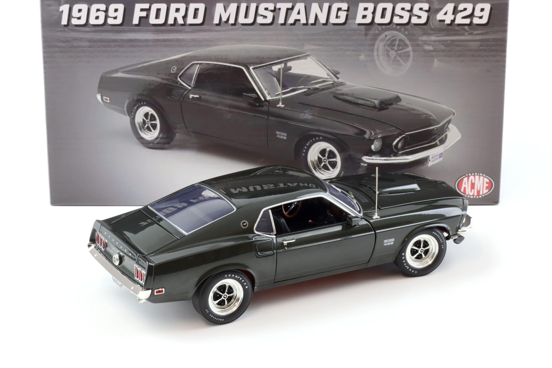 1:18 ACME 1969 Ford Mustang Boss 429 Coupe black Jade/ dark green