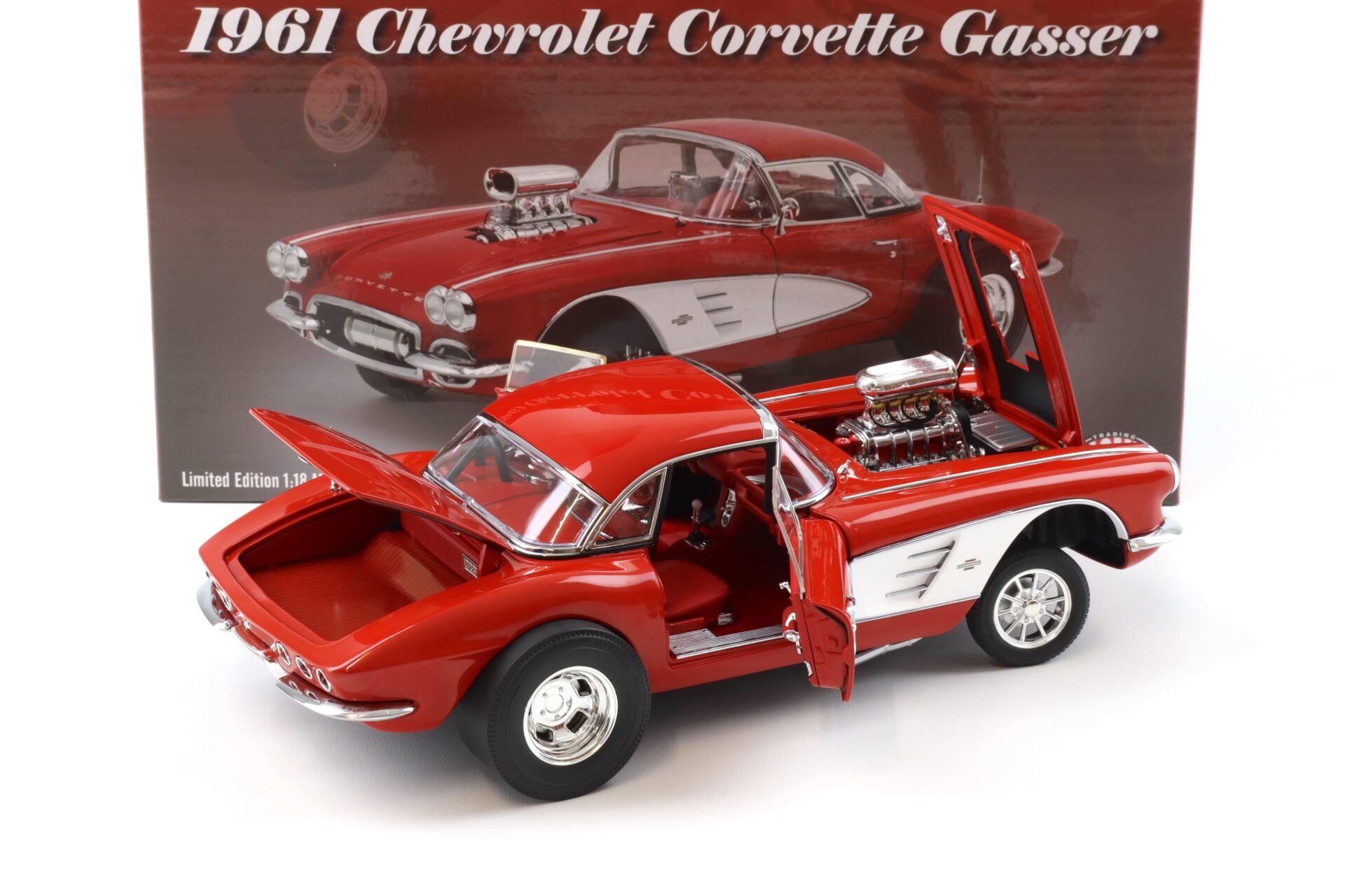 1:18 ACME 1961 Chevrolet Corvette Gasser red/ white
