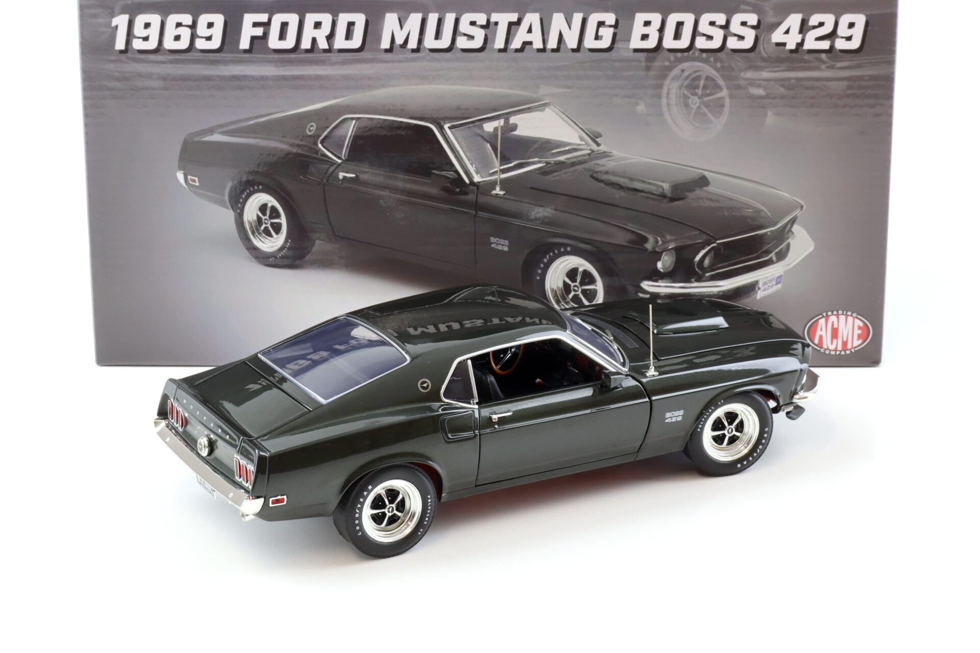 1:18 ACME 1969 Ford Mustang Boss 429 Coupe black Jade/ dark green