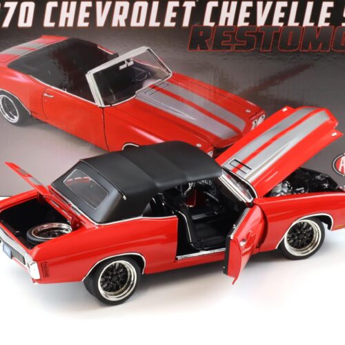 1:18 ACME 1970 Chevrolet Chevelle SS Convertible Restomod bright red/ silver stripes