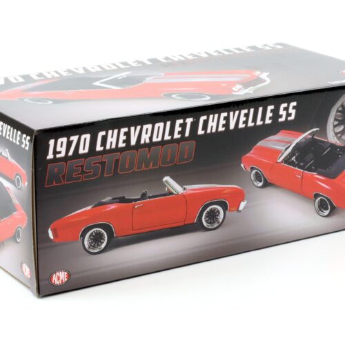 1:18 ACME 1970 Chevrolet Chevelle SS Convertible Restomod bright red/ silver stripes