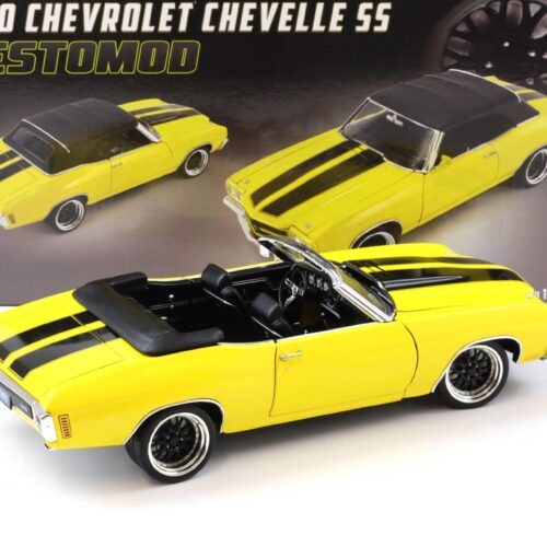 1:18 ACME 1970 Chevrolet Chevelle SS Convertible Restomod yellow/ black stripes