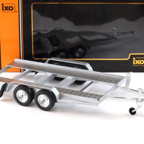 1:18 IXO Zubehör Autoanhänger Anhänger Car Trailer silver