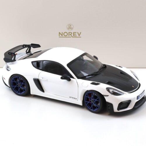 1:18 Norev ASIA Exclusive Porsche Cayman GT4 RS Weissach Package white/ indigo blue
